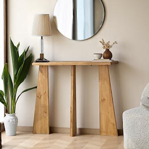 Console d'entrée en bois clair - 3 pieds SITIA